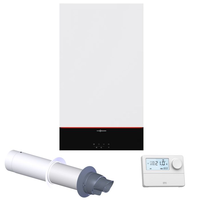 Viessmann Vitodens 100 W 30kW Combi Boiler Pack B1KF With Horizontal Flue and EPH Control