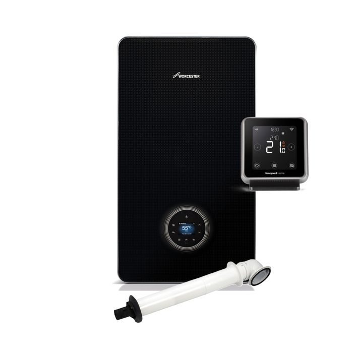 Worcester Bosch Greenstar 8000+ Style 36kW Combi Boiler Pack with Horizontal Flue and Honeywell Home T6R Wireless Smart Thermostat with Hot Water Control