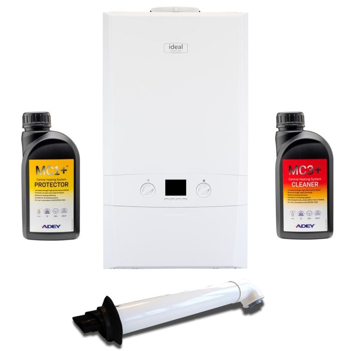 Ideal Logic Max C35 35kW Combi Boiler Pack with Horizontal Flue and Adey MC1+ & MC3+ Chemicals