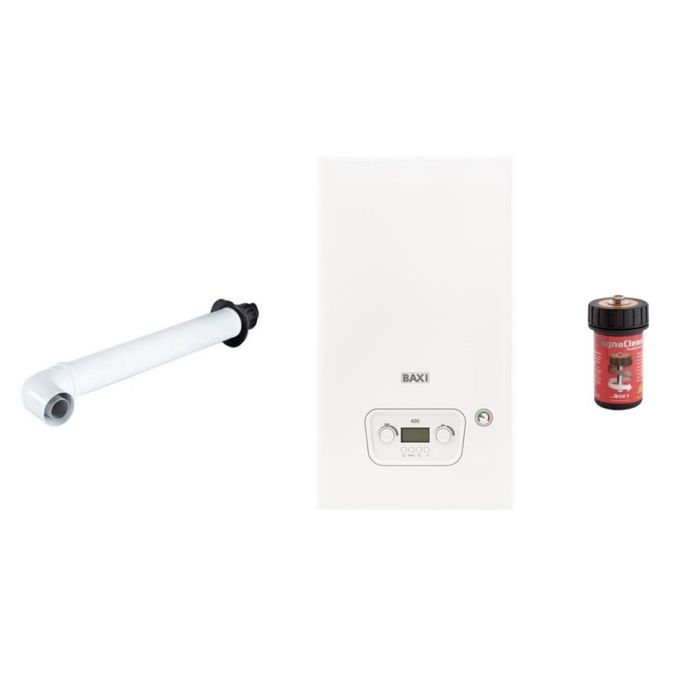 BAXI 424 Combi 21 24kW boiler Pack with Horizontal Flue & Adey micro Filter