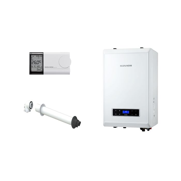 Navien 28kW Combi Boiler Pack with Horizontal Flue & Smart Plus Kit Ncb 28