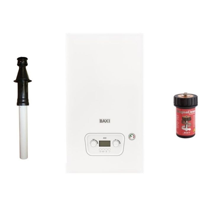 BAXI 424 Combi 21 24kW boiler Pack with Vertical Flue & Adey micro Filter