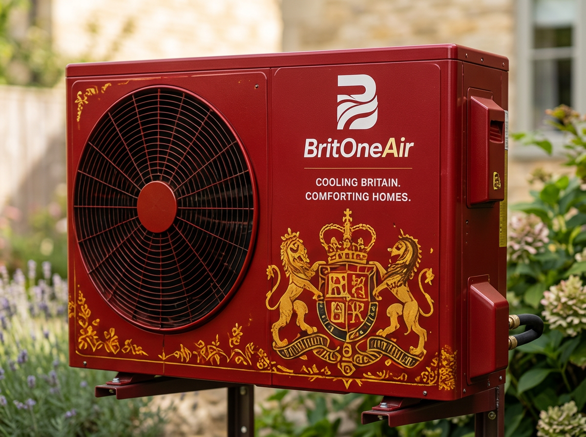 Royal Crest livery finish for a BritOne Air outdoor air conditioning unit