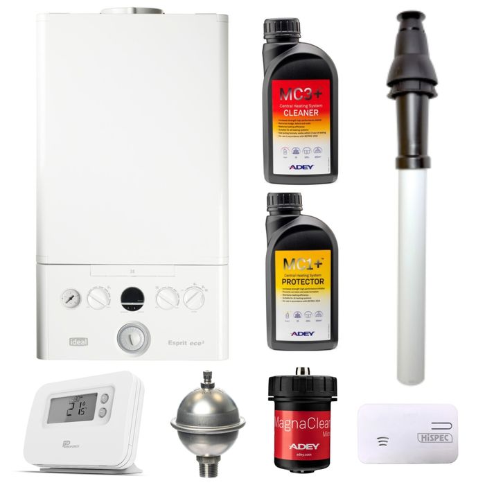 Ideal Heating Esprit Eco2 30kW Combi Boiler Pack With Vertical Flue and Branded Installer Pack