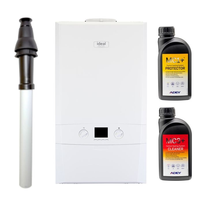 Ideal Logic Max C24 24kW Combi Boiler Pack with Vertical Flue and Adey MC1+ & MC3+ Chemicals