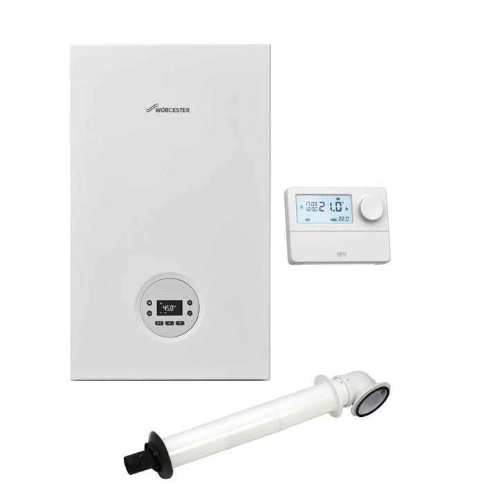 Worcester Bosch Greenstar 1000 24kW Combi Boiler Pack With Horizontal Flue and EPH Control