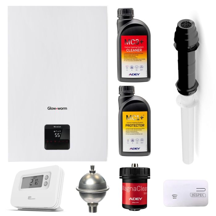 Glow-worm Micracom 24kW Combi Boiler Pack With Vertical Flue and Branded Installer Pack