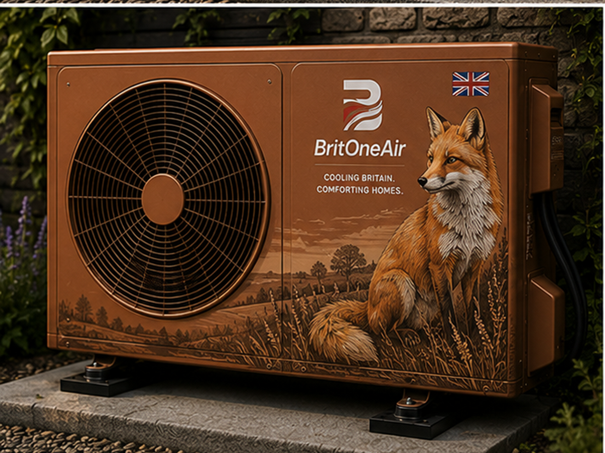 Red Fox livery finish for a BritOne Air outdoor air conditioning unit