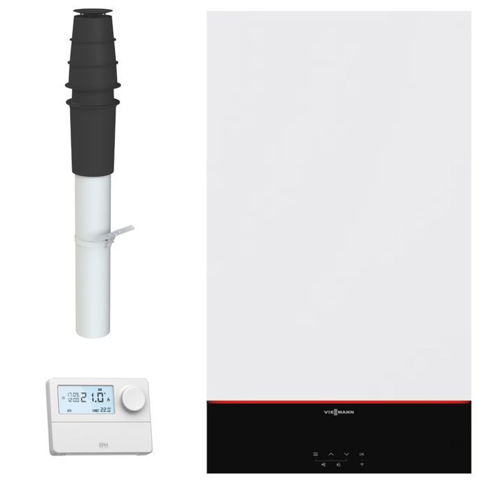 Viessmann Vitodens 100 W 26kW Combi Boiler Pack Natural Gas B1KF With Vertical Flue and EPH Control