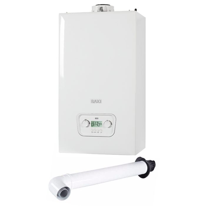 Baxi 800 Combi 2 30kW Boiler Pack with Horizontal Flue and Adey Micro2 System Filter