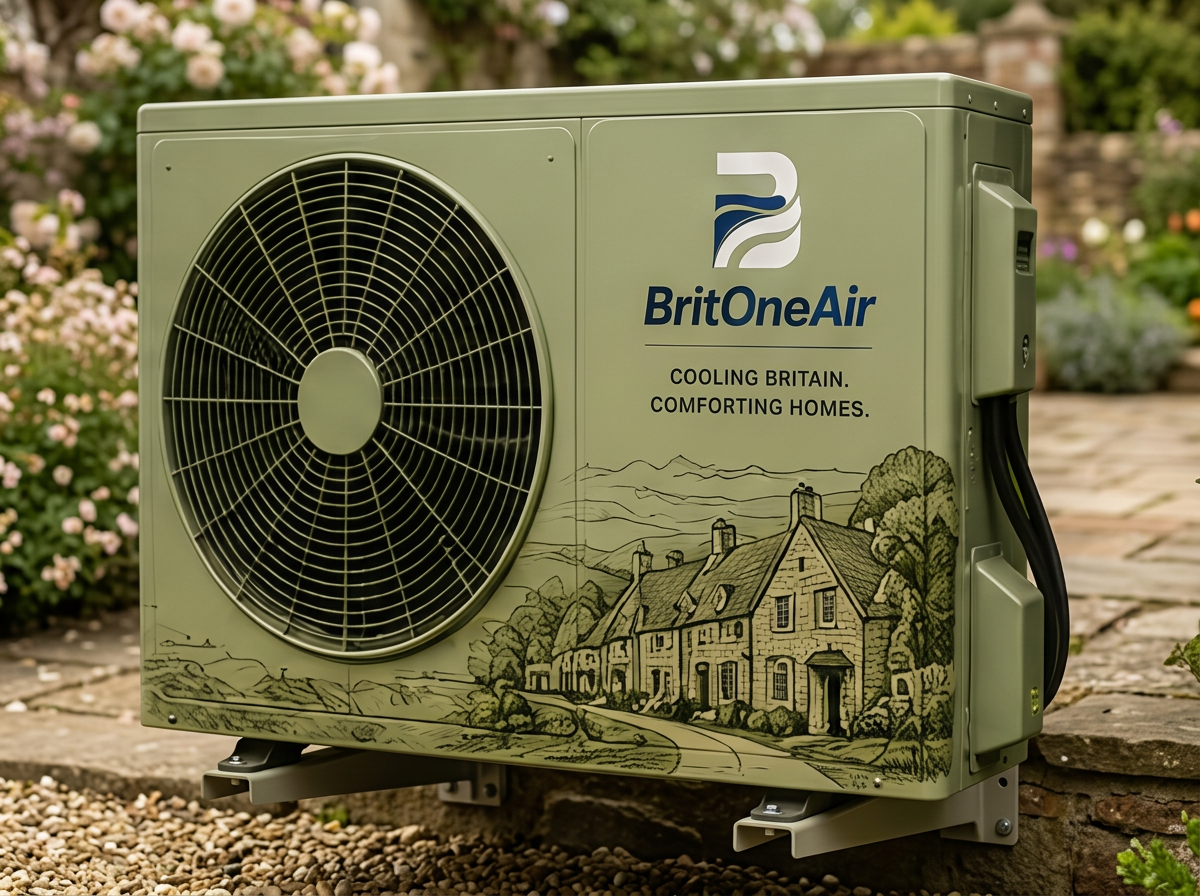 Cotswolds Village livery finish for a BritOne Air outdoor air conditioning unit