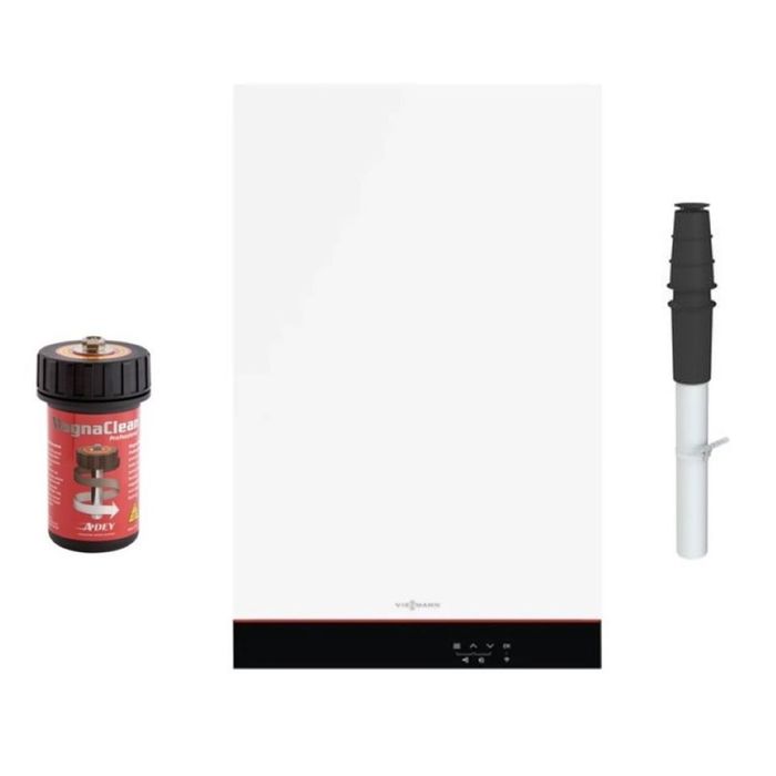 Viessmann Vitodens 050 W 30kW Combi Boiler Pack with Vertical Flue and Adey Micro Filter