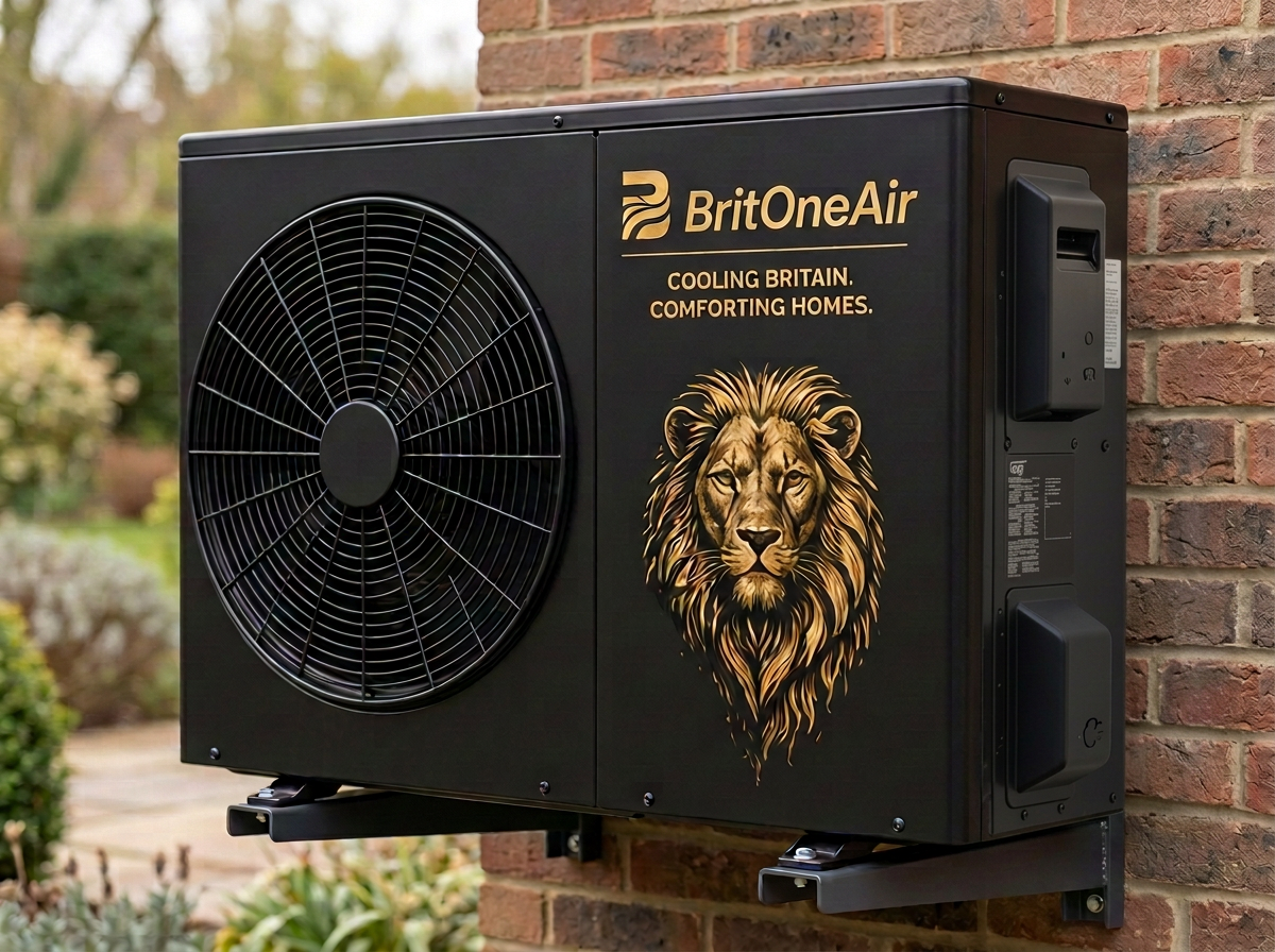 British Lion livery finish for a BritOne Air outdoor air conditioning unit