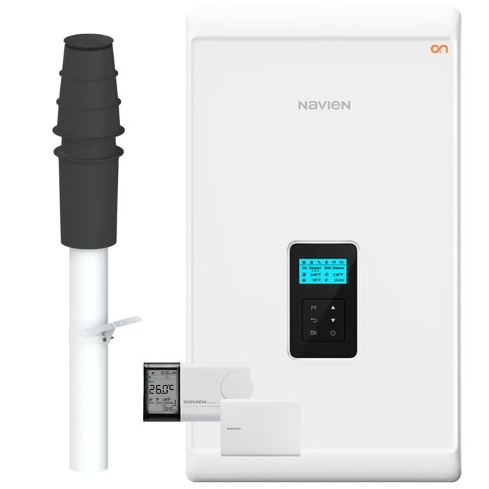 Navien 30kW Combi Boiler Pack NCB500 With Vertical Flue and Smart Kit