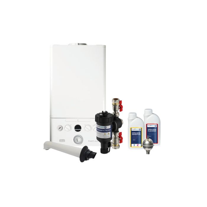 Ideal Heating Esprit Eco2 24kW Combi Boiler Pack, Horizontal Flue & Plumbright Boiler Installation Pack Basic