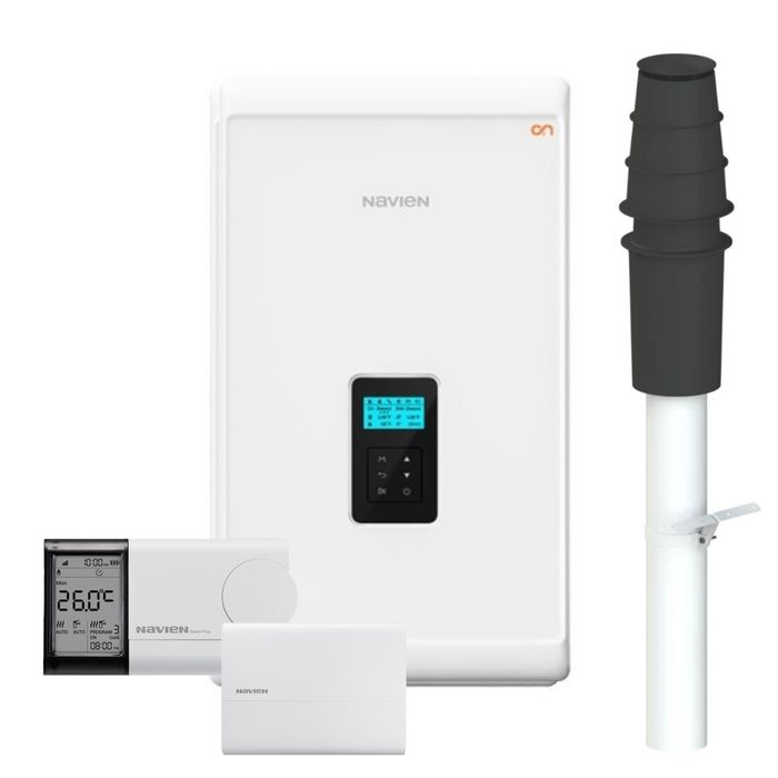 Navien 37kW Combi NCB500 Boiler Pack with Vertical Flue & Smart Kit